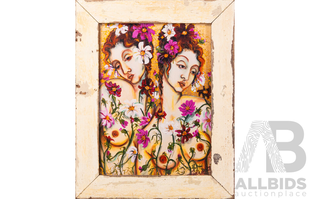 Tania Wursig, (20th Century, Australian), Twins, Signed Original Fine Art Print, 66 x 52 cm (frame)