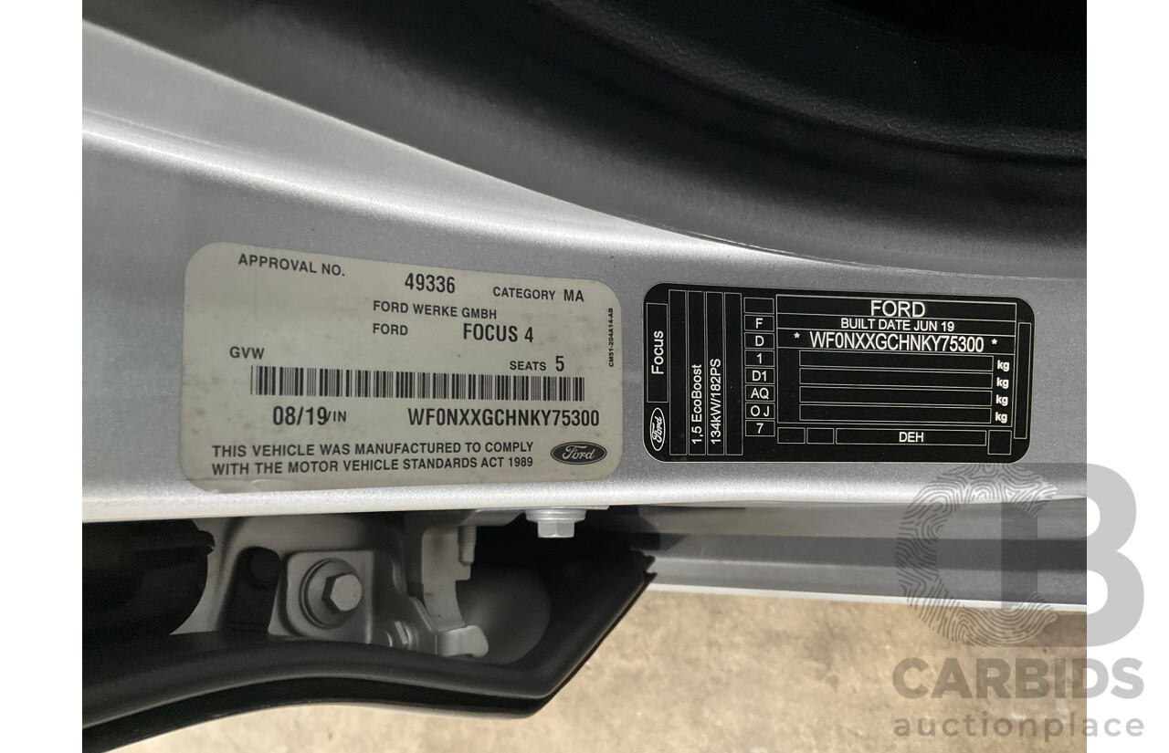 08/2019 Ford Focus Active (FWD) SA MY19.75 5d Hatchback Moondust Silver Metallic Turbo 1.5L