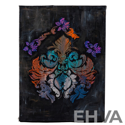 Martha Catalina Flores (20th Century, Mexican), Fleur De Lis Bouquet, Pair of Lovely Original Oil on Canvas, 30 x 23 cm (2)