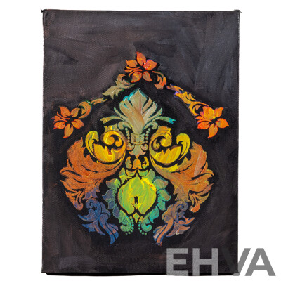 Martha Catalina Flores (20th Century, Mexican), Fleur De Lis Bouquet, Pair of Lovely Original Oil on Canvas, 30 x 23 cm (2)