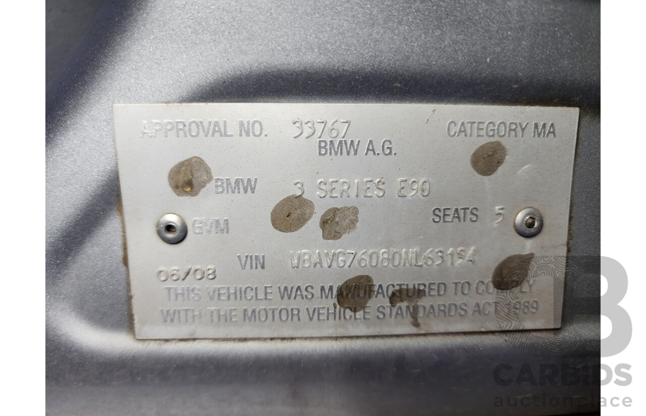 6/2008 Bmw 3 20i Executive E90 08 UPGRADE 4d Sedan Silver 2.0L