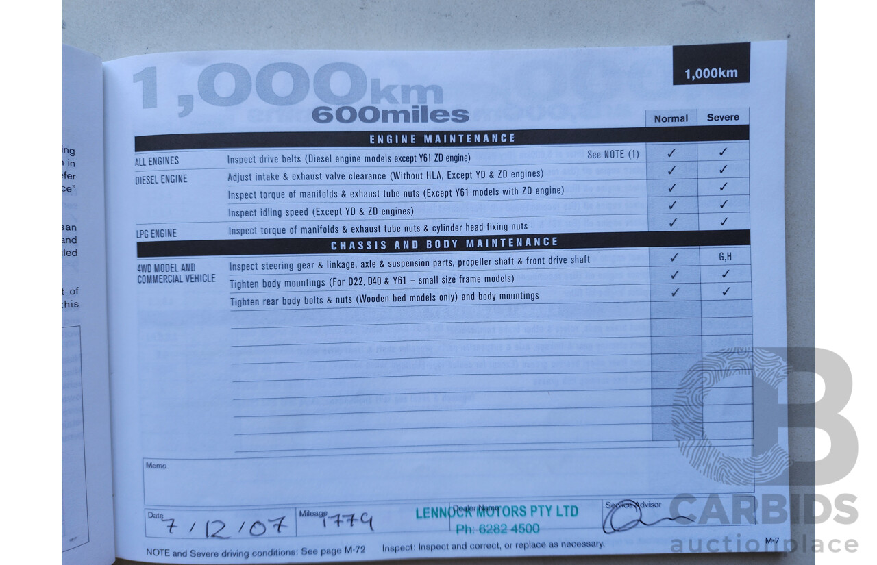 11/2007 Nissan Navara ST-X (4x4) D40 Dual Cab P/Up White 2.5L