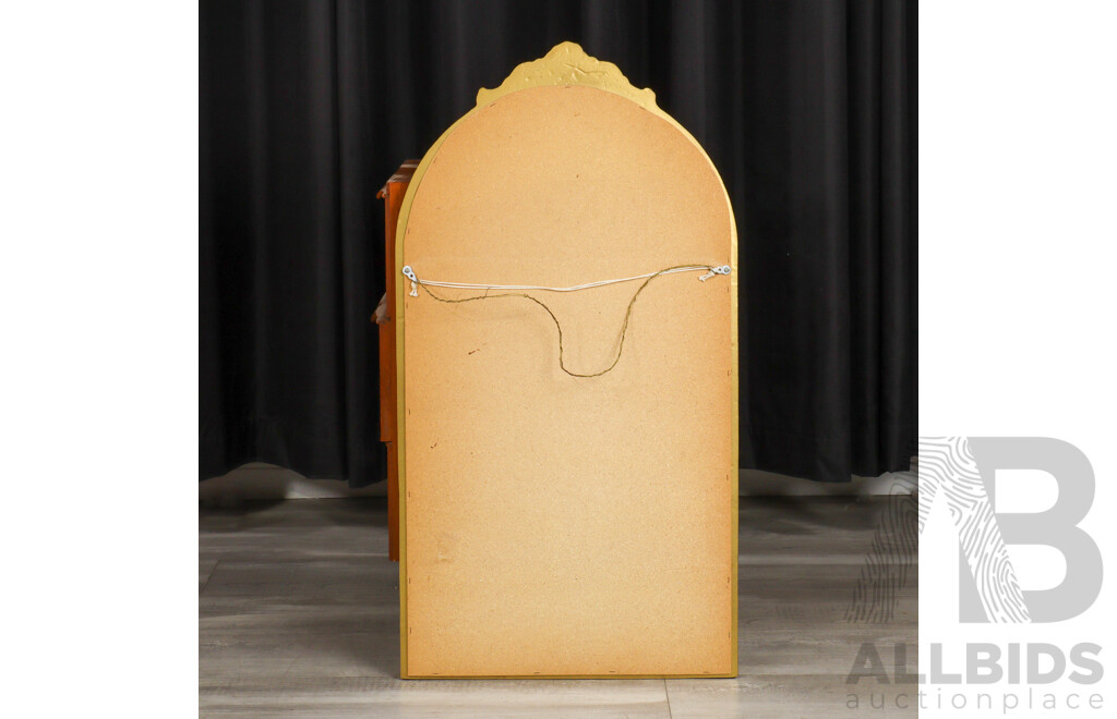 Vintage Composite Gilt Arch Top Framed Mirror