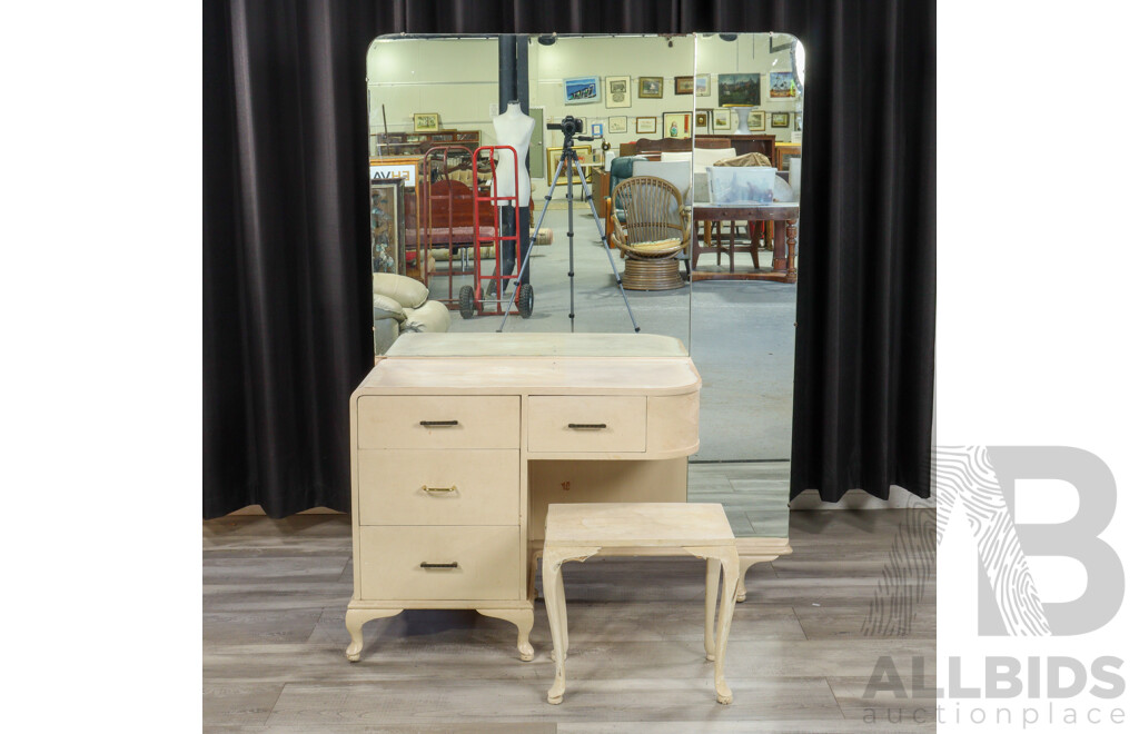 Unusual Art Deco Mirrored Back Dressing Chest