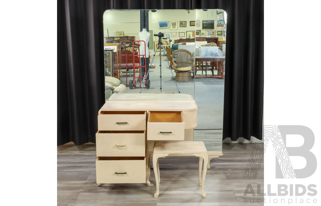 Unusual Art Deco Mirrored Back Dressing Chest