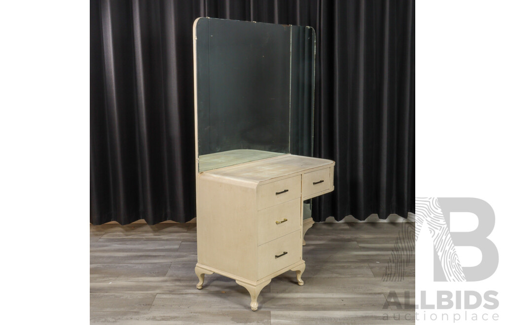 Unusual Art Deco Mirrored Back Dressing Chest