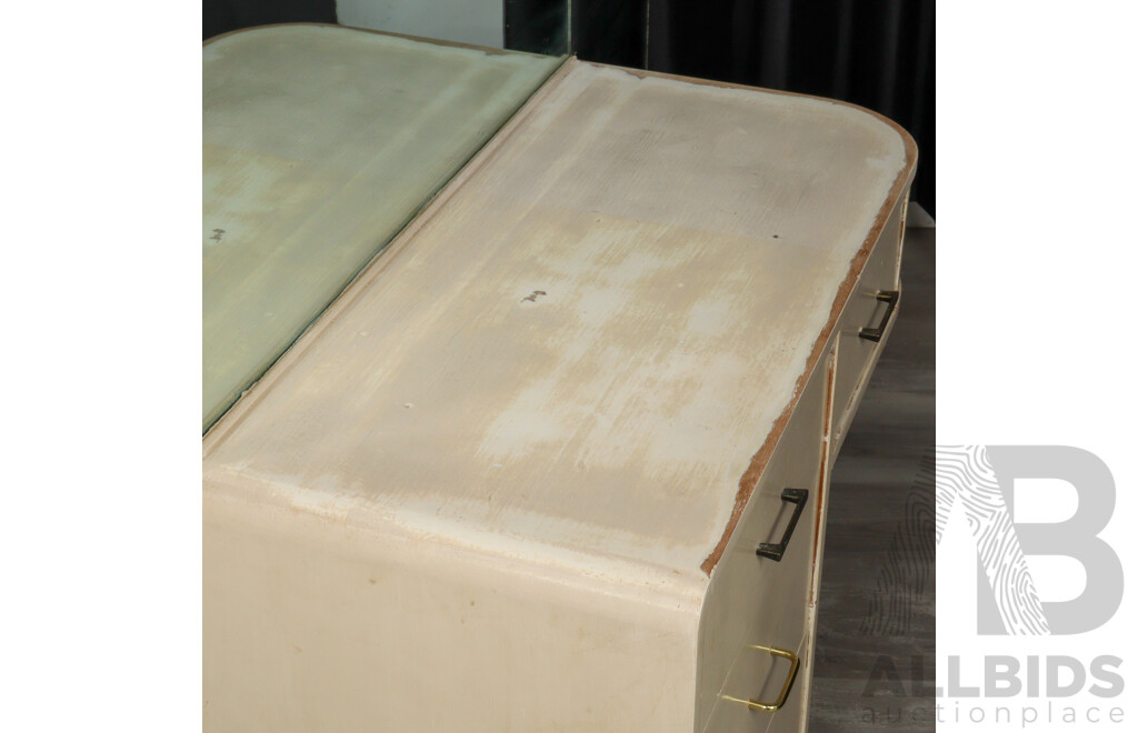 Unusual Art Deco Mirrored Back Dressing Chest