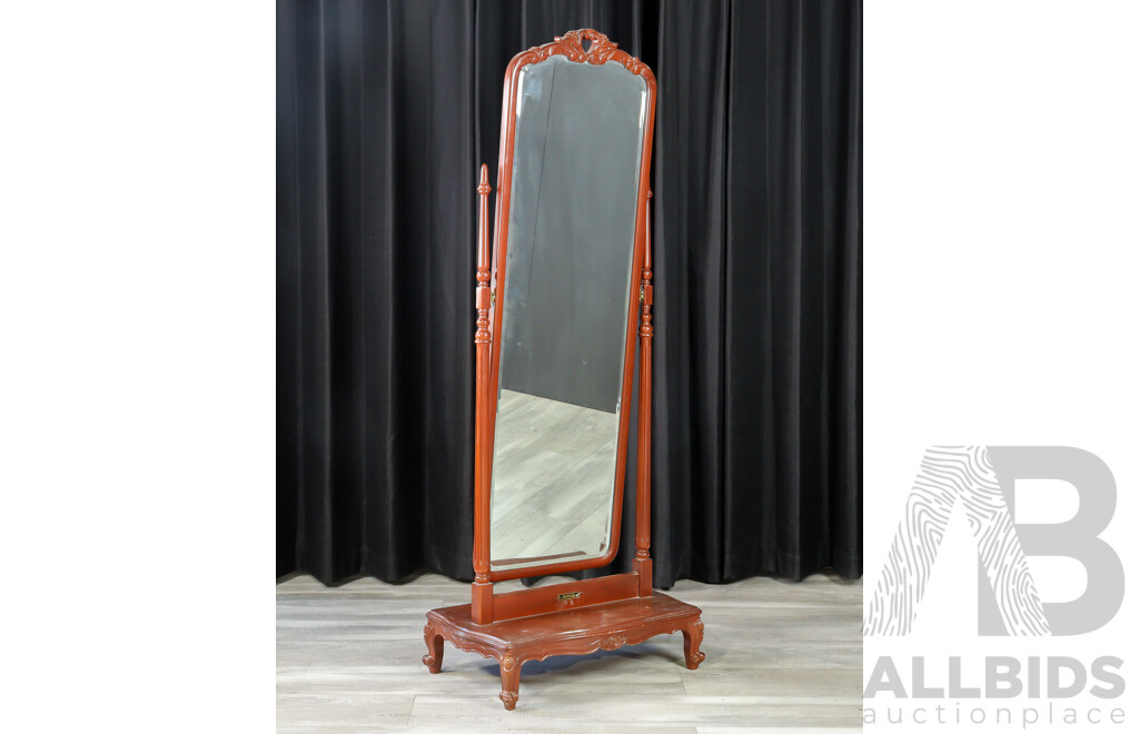Mahogany Cheval Mirror by Bell Bros Furniture