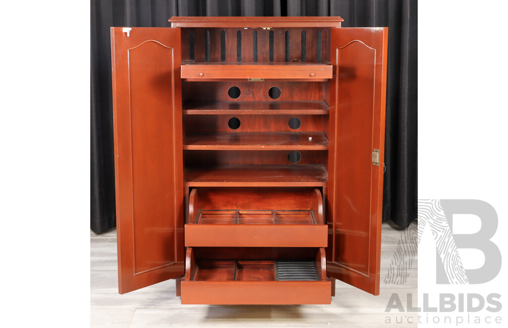 Mahogany Two Door Haberdashery Cabinet by Bell Bros Furniture