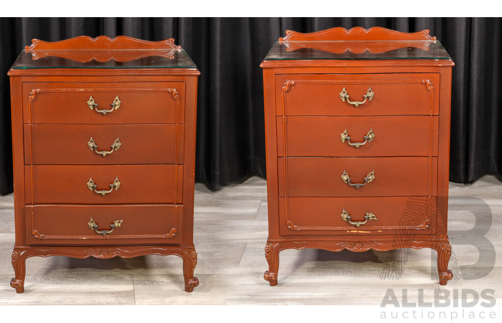 Pair of Mahogany Four Drawer Bedsides by Bell Bros Furniture