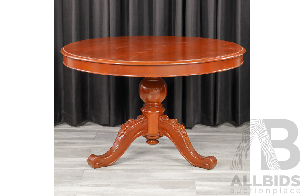 Mahogany Five Piece Dining Suite Inc Round Pedestal Table and Four Chairs by Bell Bros Furniture
