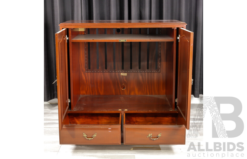 Mahogany Two Door Entertainment Cabinet by Bell Bros Furniture