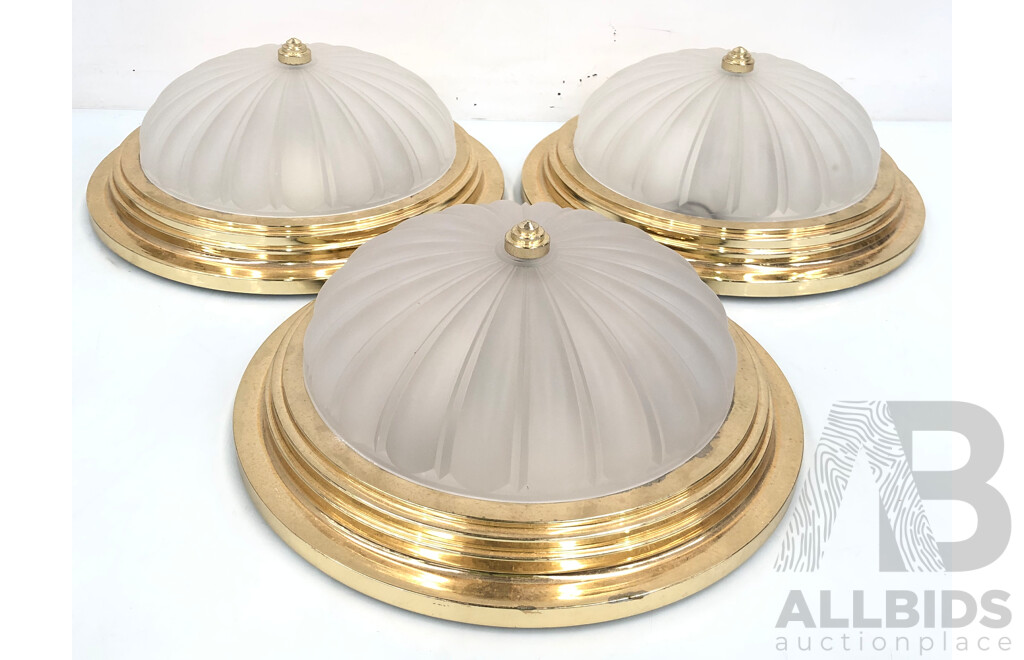 Oyster Ceiling Lights - Lot of Three