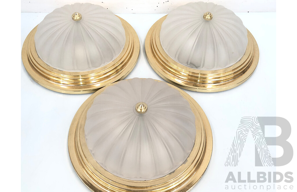 Oyster Ceiling Lights - Lot of Three