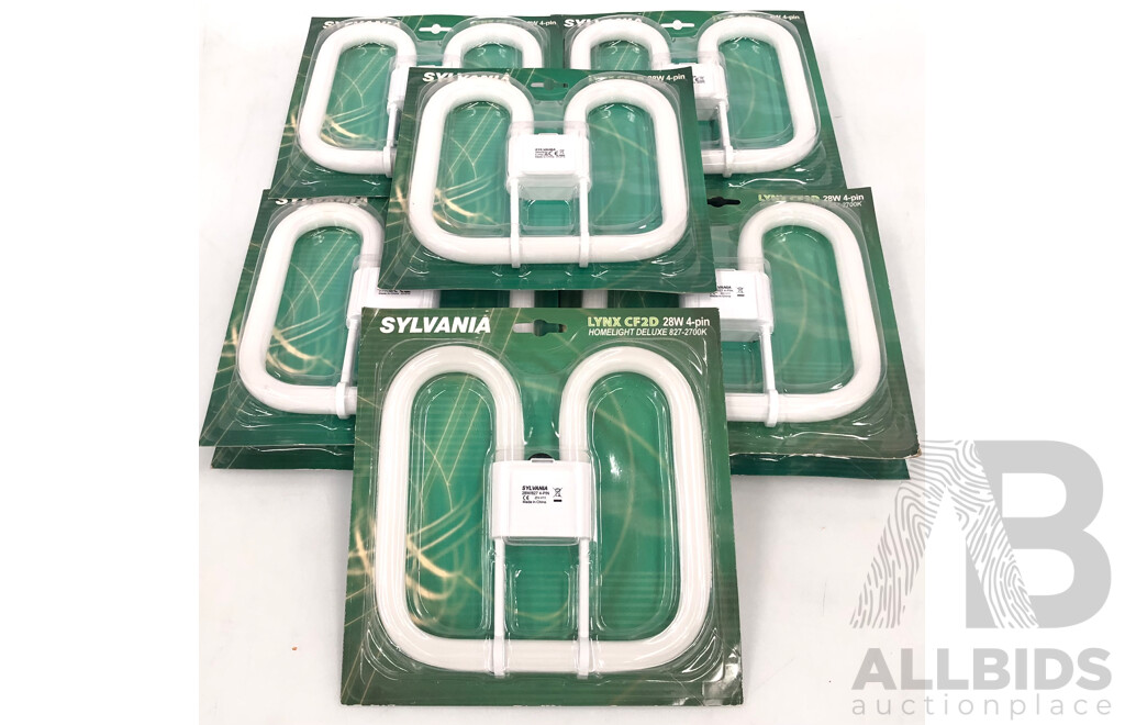 Sylvania Lynx 28 Watt Homelight Deluxe Fluorescent Loght Globes - Lot of Ten - New