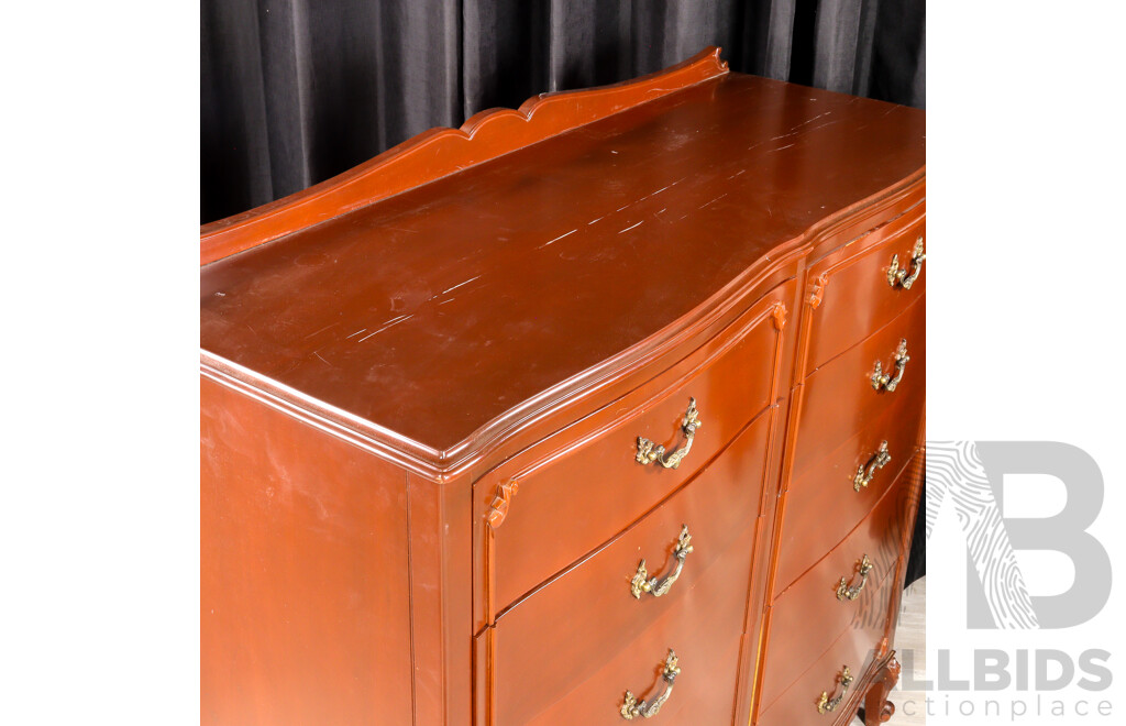 Mahogany Ten Drawer Lowboy by Bell Bros Furniture