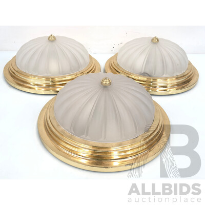 Oyster Ceiling Lights - Lot of  Three