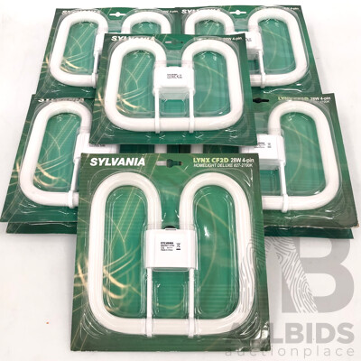 Sylvania Lynx 28 Watt Homelight Deluxe Fluorescent Loght Globes - Lot of Ten - New
