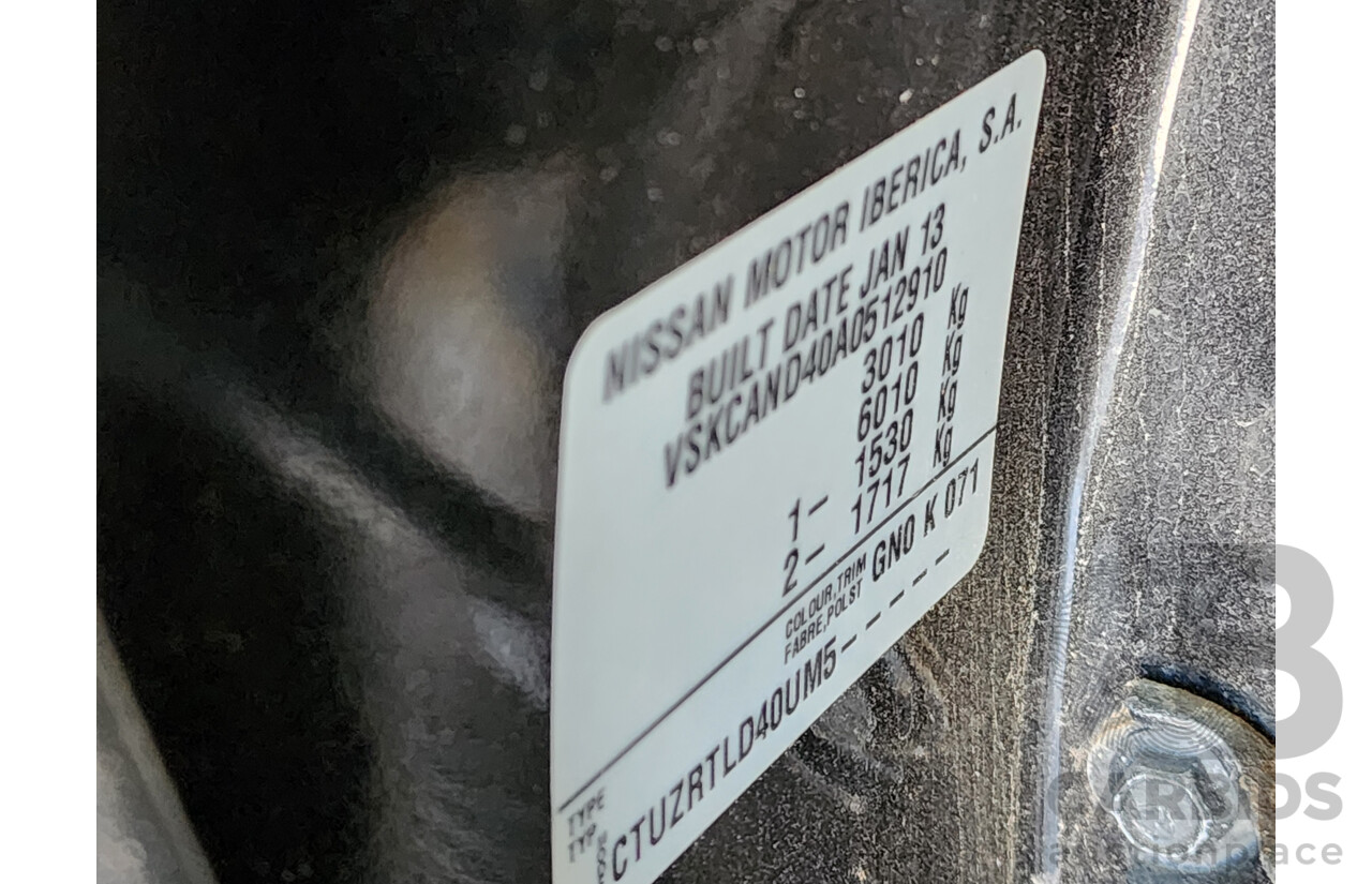 4/2013 Nissan Navara ST-X Blackline Edition (4x4) D40 MY12 Dual Cab P/Up Black 3.0L