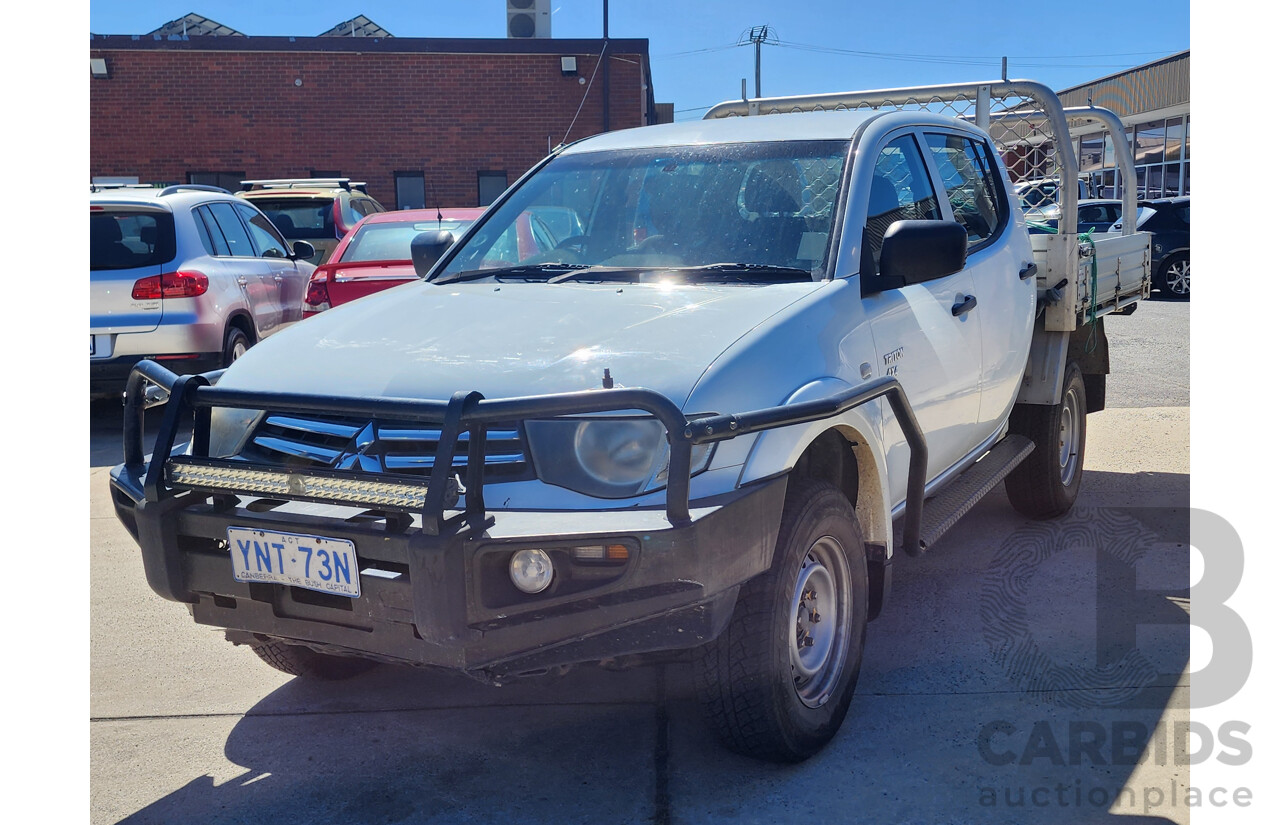 3/2012 Mitsubishi Triton GLX (4x4) MN MY12 Double Cab Utility White 2.5L