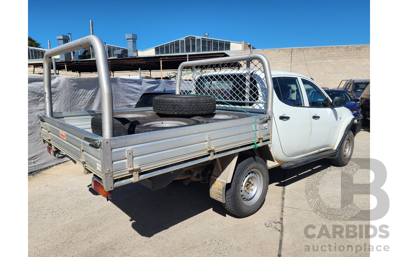 3/2012 Mitsubishi Triton GLX (4x4) MN MY12 Double Cab Utility White 2.5L