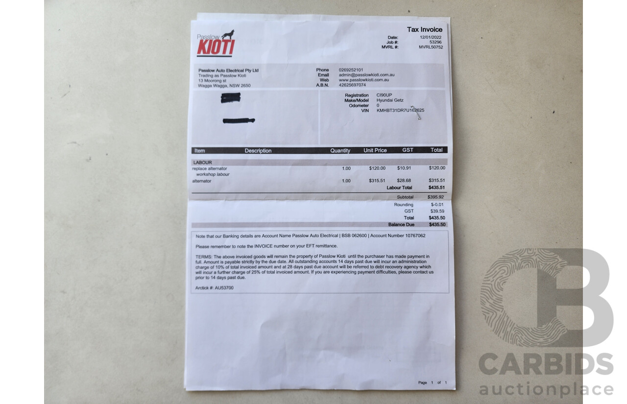 12/2006 Hyundai Getz 1.4 TB UPGRADE 3d Hatchback Blue 1.4L
