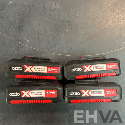 OZITO Power Xchange Power Tools - Impact Driver ,Cordless Drill, Workshop Blower, Cordless Blower with 4 Batteries and 1x Charger