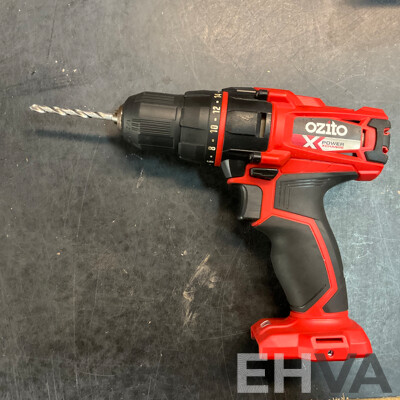 OZITO Power Xchange Power Tools - Impact Driver ,Cordless Drill, Workshop Blower, Cordless Blower with 4 Batteries and 1x Charger