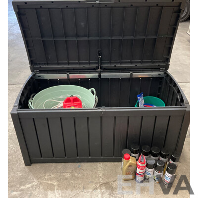 KETER Storage Box with Assorted Garagenalia