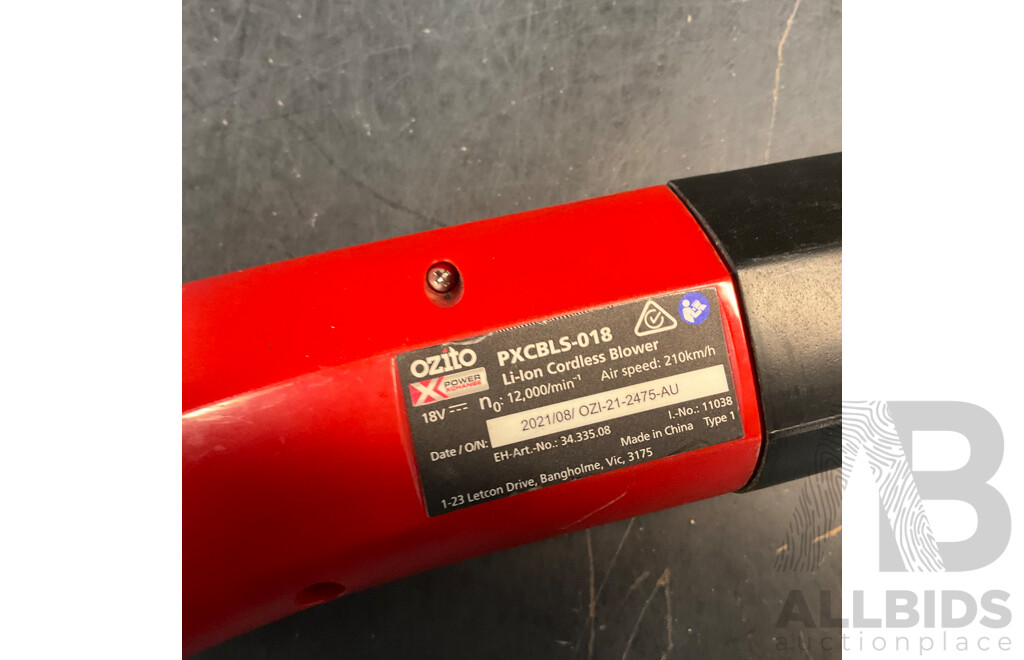 OZITO Power Xchange Power Tools - Impact Driver ,Cordless Drill, Workshop Blower, Cordless Blower with 4 Batteries and 1x Charger