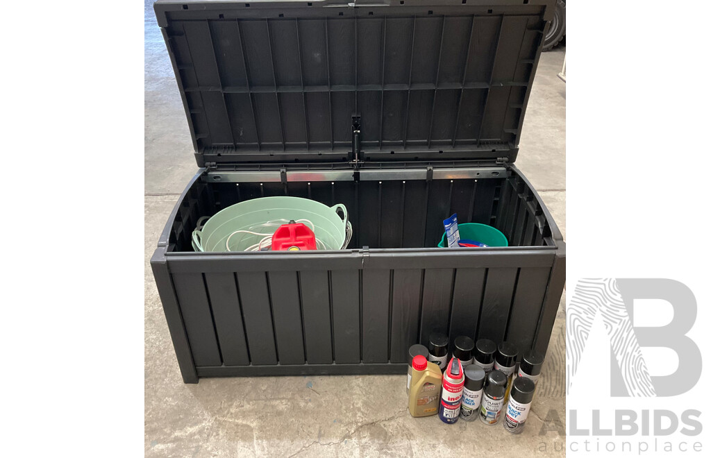 KETER Storage Box with Assorted Garagenalia