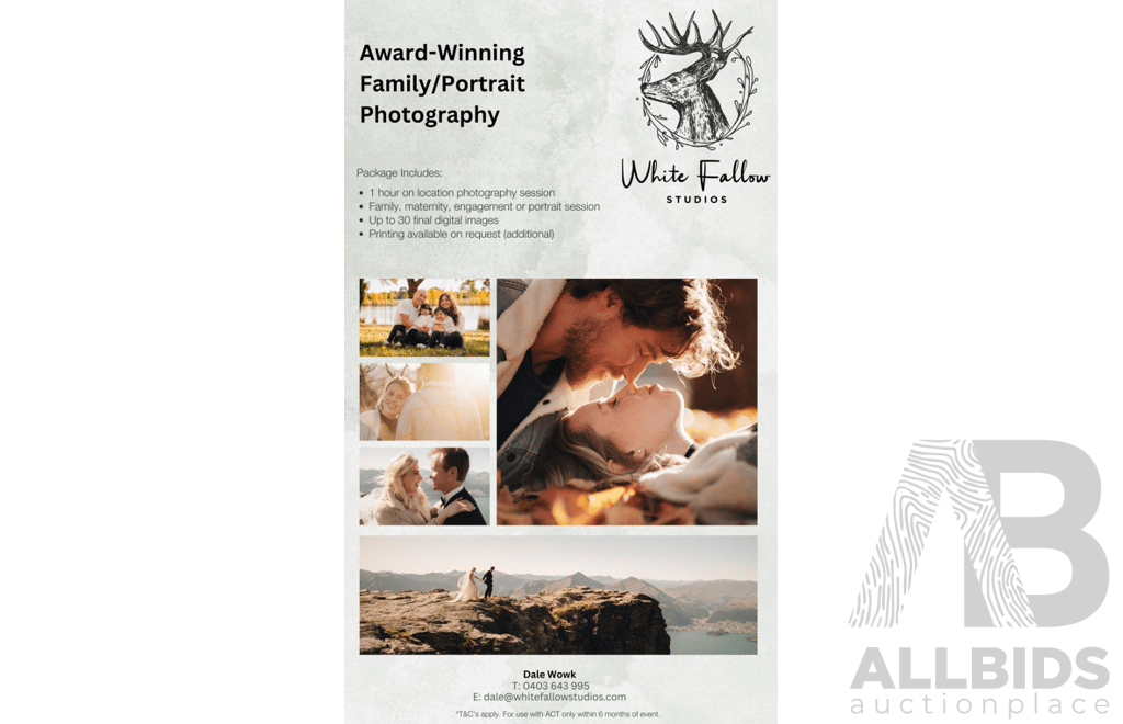 L19 - Family Portrait Package From White Fallow Studio - Valued at $450