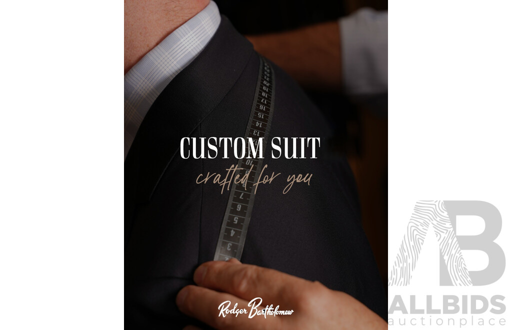 L22 - Custom Made Suit From Roger Bartholomew - Valued at $1,200