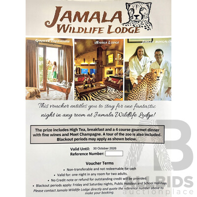 L13 - 1 Night Stay in Any Room at Jamala Wildlife Lodge for Off-Peak Season Stay - Valued at $2,300