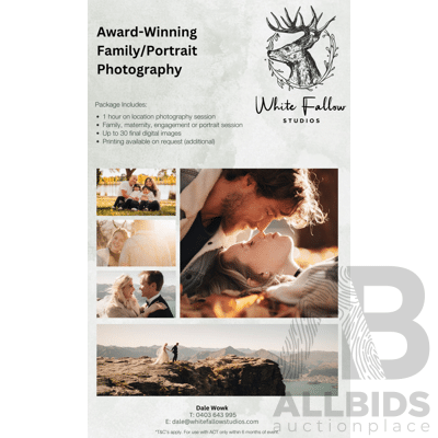 L19 - Family Portrait Package From White Fallow Studio - Valued at $450