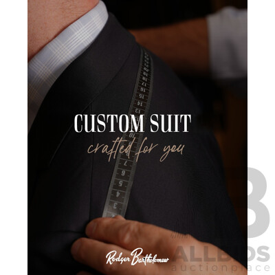 L22 - Custom Made Suit From Roger Bartholomew - Valued at $1,200