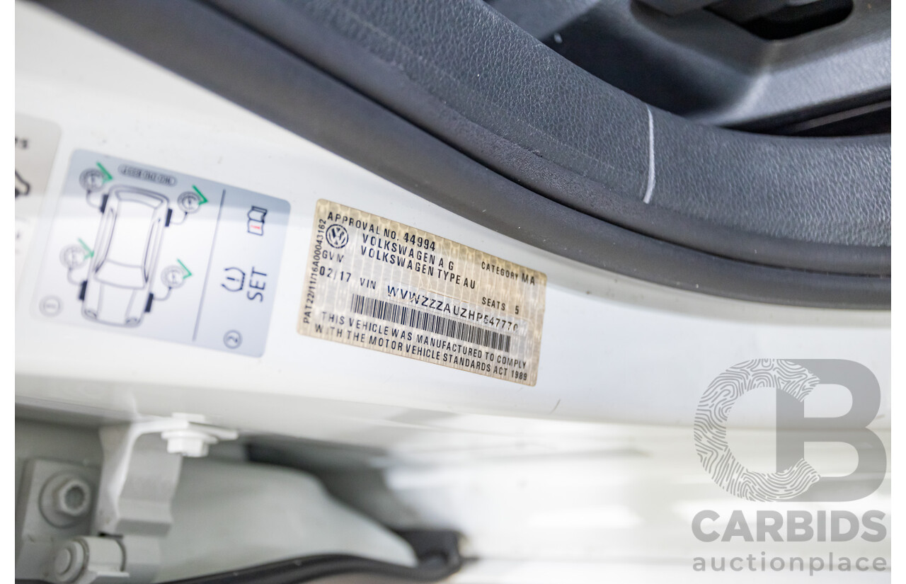 02/2017 Volkswagen Golf Alltrack 132 TSI (AWD) AU MY17 4D Wagon Pure White Turbo 1.8L
