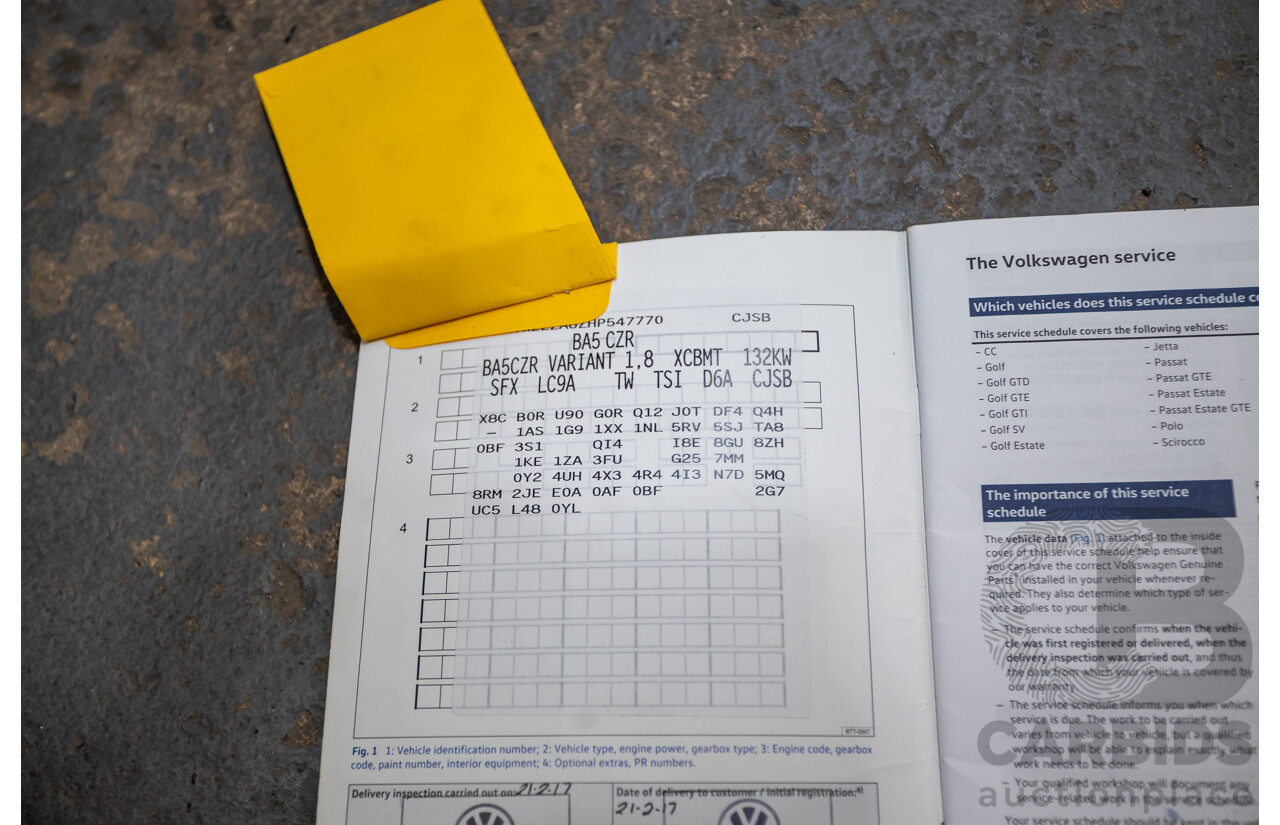 02/2017 Volkswagen Golf Alltrack 132 TSI (AWD) AU MY17 4D Wagon Pure White Turbo 1.8L