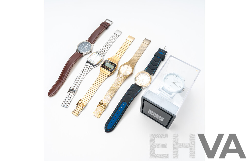 Collection of (6) Modern & Vintage Watches Including Casio Analogue/digital Watch