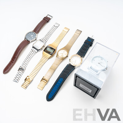Collection of (6) Modern & Vintage Watches Including Casio Analogue/digital Watch
