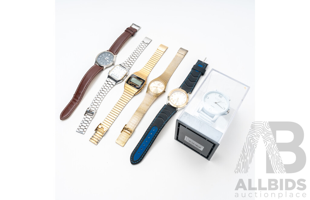 Collection of (6) Modern & Vintage Watches Including Casio Analogue/digital Watch