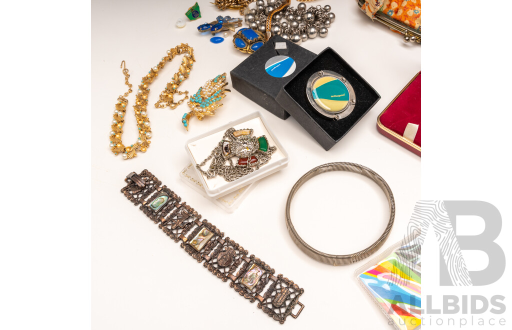 Vintage Jewellery Collection Including a Vintage Sterling Silver Cultured Pearl Rose in Original Box with Many Other Wonderful Pieces