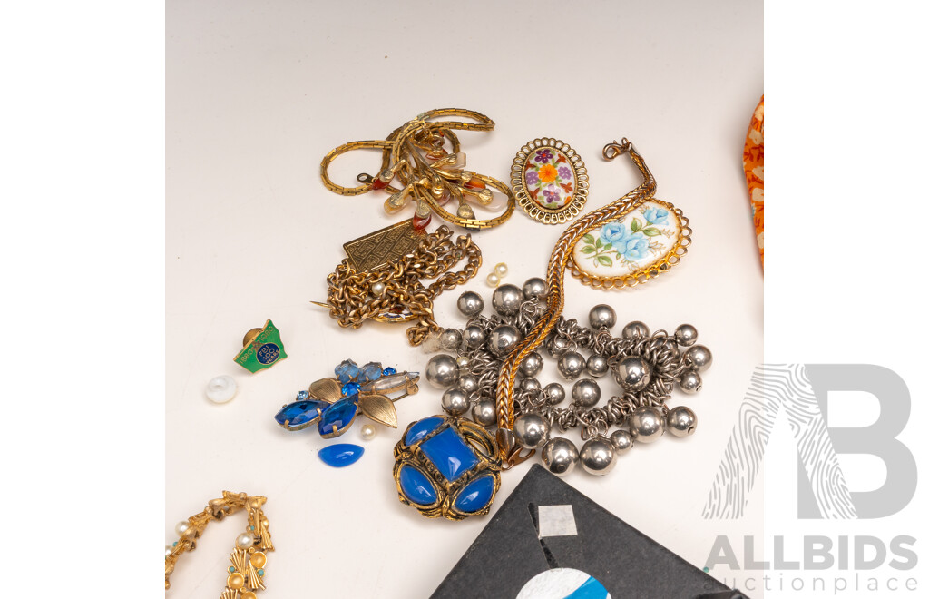 Vintage Jewellery Collection Including a Vintage Sterling Silver Cultured Pearl Rose in Original Box with Many Other Wonderful Pieces