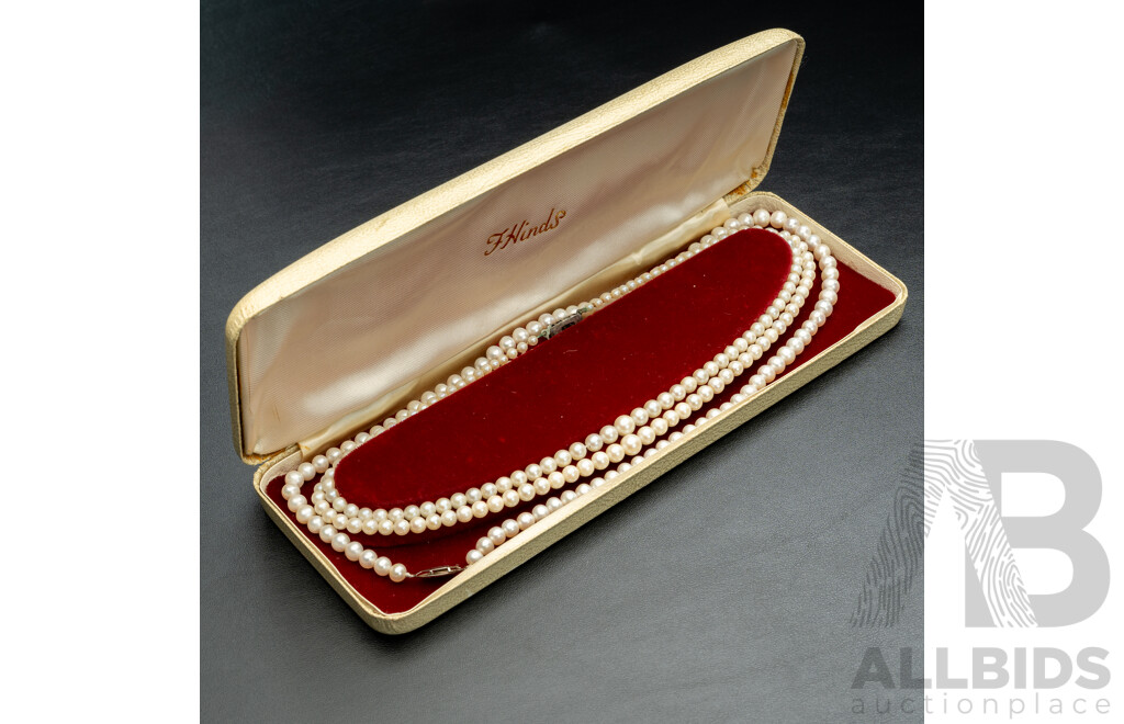 Two (2) Sets of Cultured Pearl Necklaces, Single Strand & Double Graduating, in Original Presentation Box