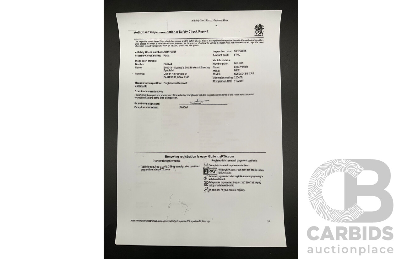11/2011 Mercedes-Benz C250 CDI BE W204 MY11 2d Coupe Calcite White Turbo Diesel 2.1L