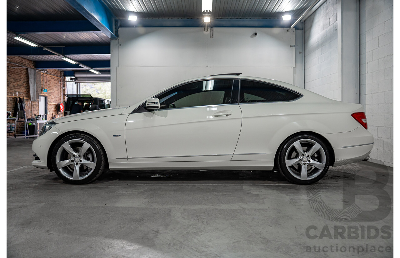 11/2011 Mercedes-Benz C250 CDI BE W204 MY11 2d Coupe Calcite White Turbo Diesel 2.1L