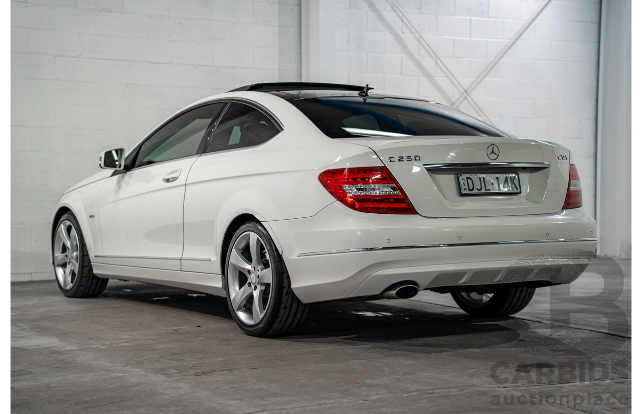 11/2011 Mercedes-Benz C250 CDI BE W204 MY11 2d Coupe Calcite White Turbo Diesel 2.1L