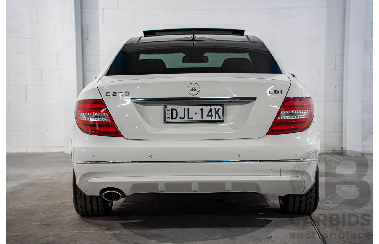 11/2011 Mercedes-Benz C250 CDI BE W204 MY11 2d Coupe Calcite White Turbo Diesel 2.1L