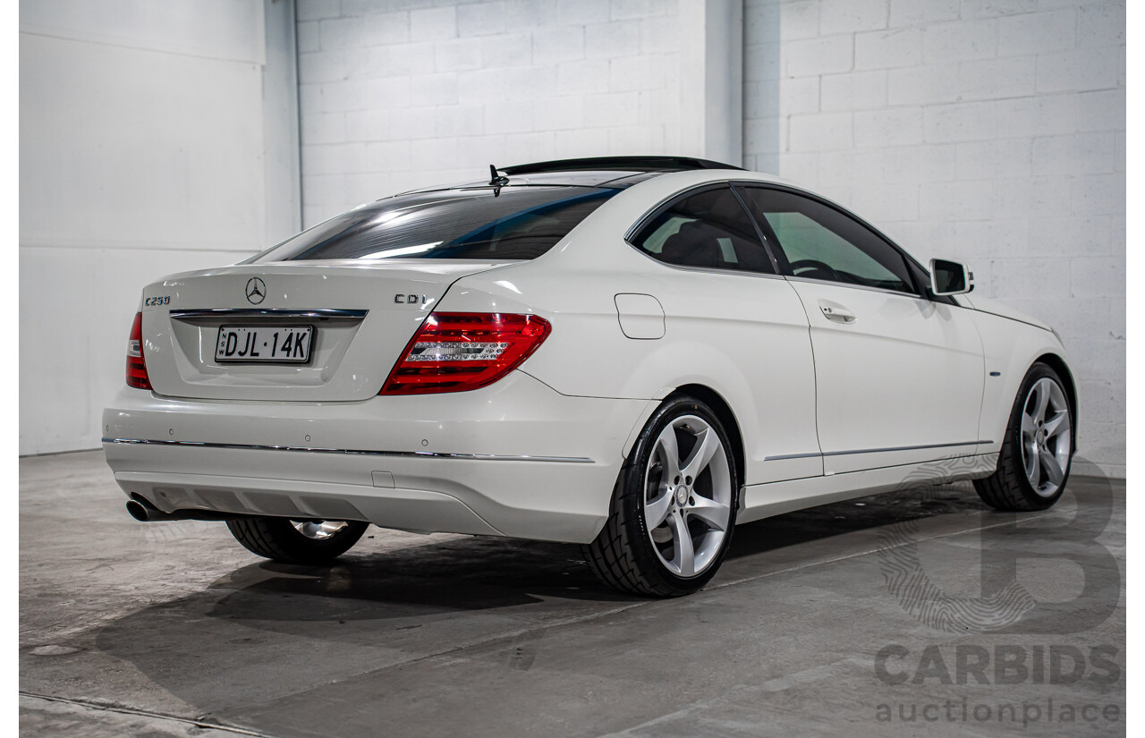 11/2011 Mercedes-Benz C250 CDI BE W204 MY11 2d Coupe Calcite White Turbo Diesel 2.1L
