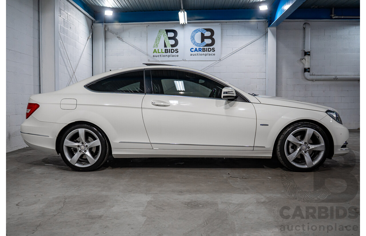 11/2011 Mercedes-Benz C250 CDI BE W204 MY11 2d Coupe Calcite White Turbo Diesel 2.1L
